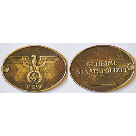 Piastrina riconoscimento della Gestapo