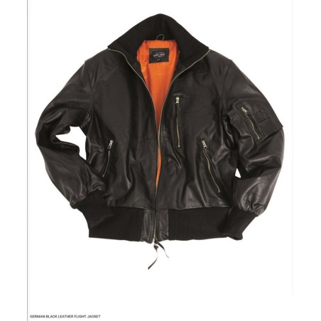 Veste de vol en cuir noir allemand