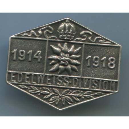 Distintivo EdelweissDivision 19141918. Dimensioni: 36x30 mm
