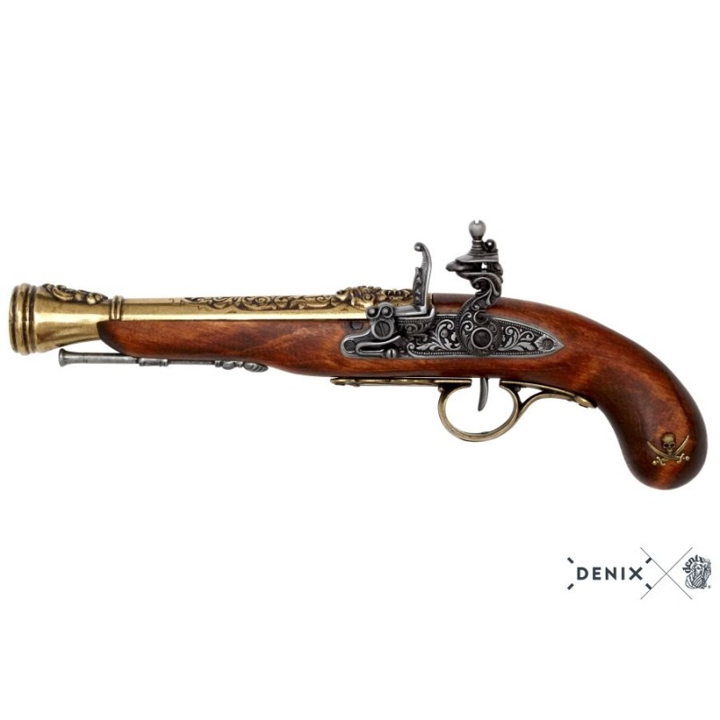 Pistola pirata a pietra focaia, XVIII s. Pistola pirata a pietra focaia, XVIII s.