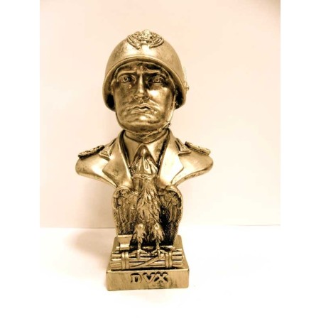 Busto in polvere di marmo con elmetto e aquila h 12 cm