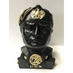 Busto fez nero in polvere di marmo nero con dettagli oro cm 12
