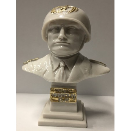 Busto elmo bianco con dettagli oro