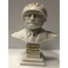 Busto elmo bianco con dettagli oro