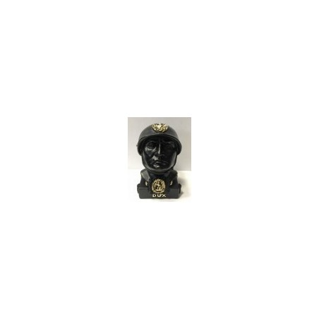 Busto elmo nero con dettagli oro in polvere di marmo cm 12