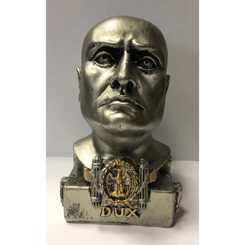 Busto pelato argento con dettagli oro cm 12