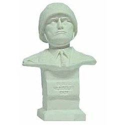 Busto Benito Mussolini con elmo bianco