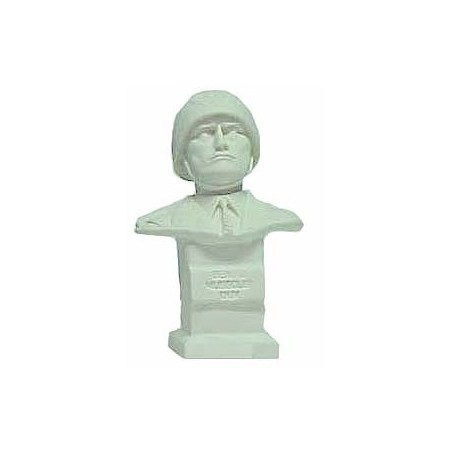 Busto Benito Mussolini con elmo bianco