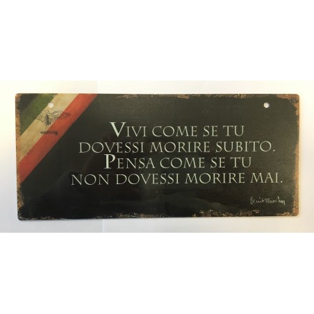 Targa in latta effetto vintage cm 11x25