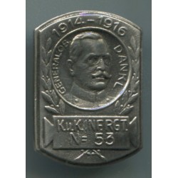 Distintivo GENERALOBERST DANKL  titolare del 53 Rgt di Fanteria KuK. 19141916. Dimensione 26x36 mm