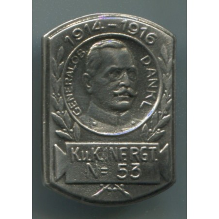 Distintivo GENERALOBERST DANKL  titolare del 53 Rgt di Fanteria KuK. 19141916. Dimensione 26x36 mm