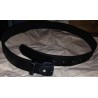 modern black leather belt for portable buckles. Adjustable length