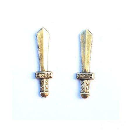 Pair of brassplated sword badges