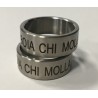 Anello in acciaio con incisione Boia chi molla Misure 18 mm  22 mm 26 mm 30 mm   34 mm