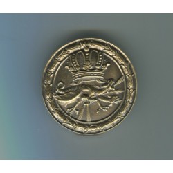 Machine gun marksman badge. Finish: Brassed and antiquated. Dimensions: 45 mm
