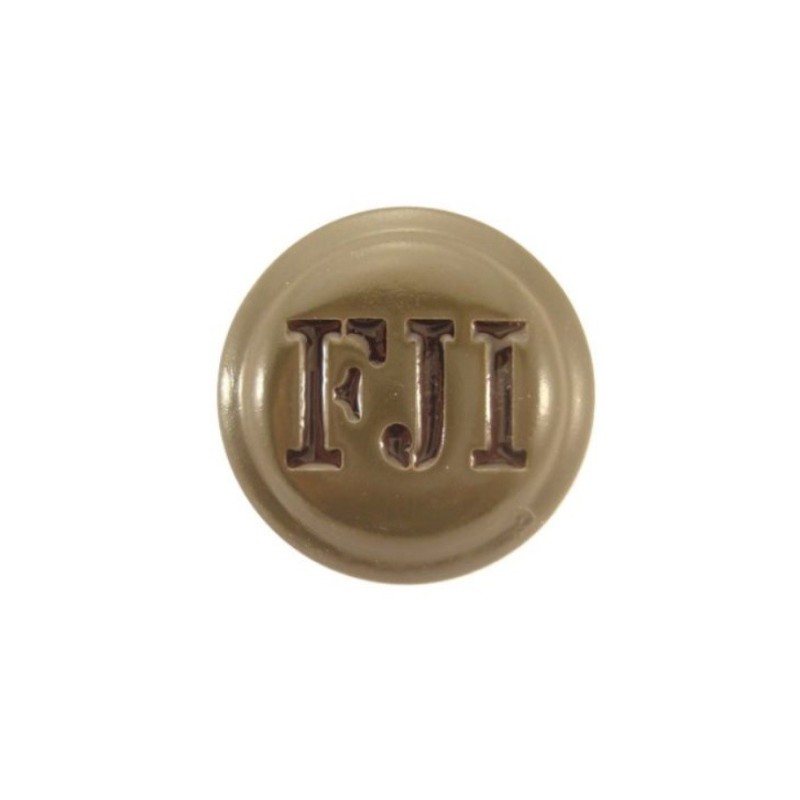 Green metal cockade with FJI monogram. 31 mm Green metal cockade with FJI monogram. 31 mm