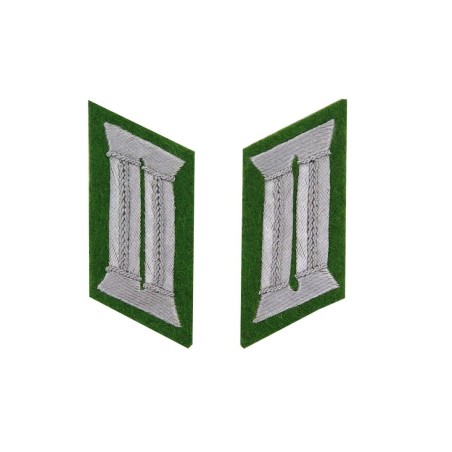 Schutzpolizei officers collar tabs. Made on green wool background