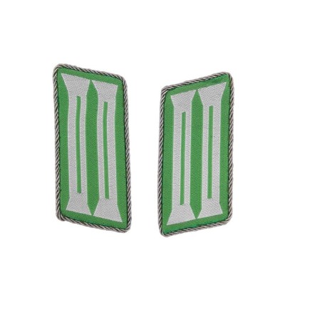 Schutzpolizei M35 NCO collar tabs. Made in BeVo technology with metallized thread piping.