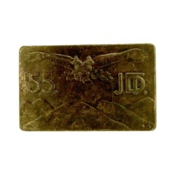 55th Infantry Division badge. Dimensions: 37x23 mm. Nickelplated and antiqued finish