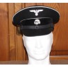 Black Wool Allgemeine Enlisted ManNCO s Schirmmutzen Visor Cap in black wool with white wool piping