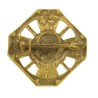  1916. Retro spilla. Finitura: Ottonata ed anticata. Dimensioni: 30x30 mm